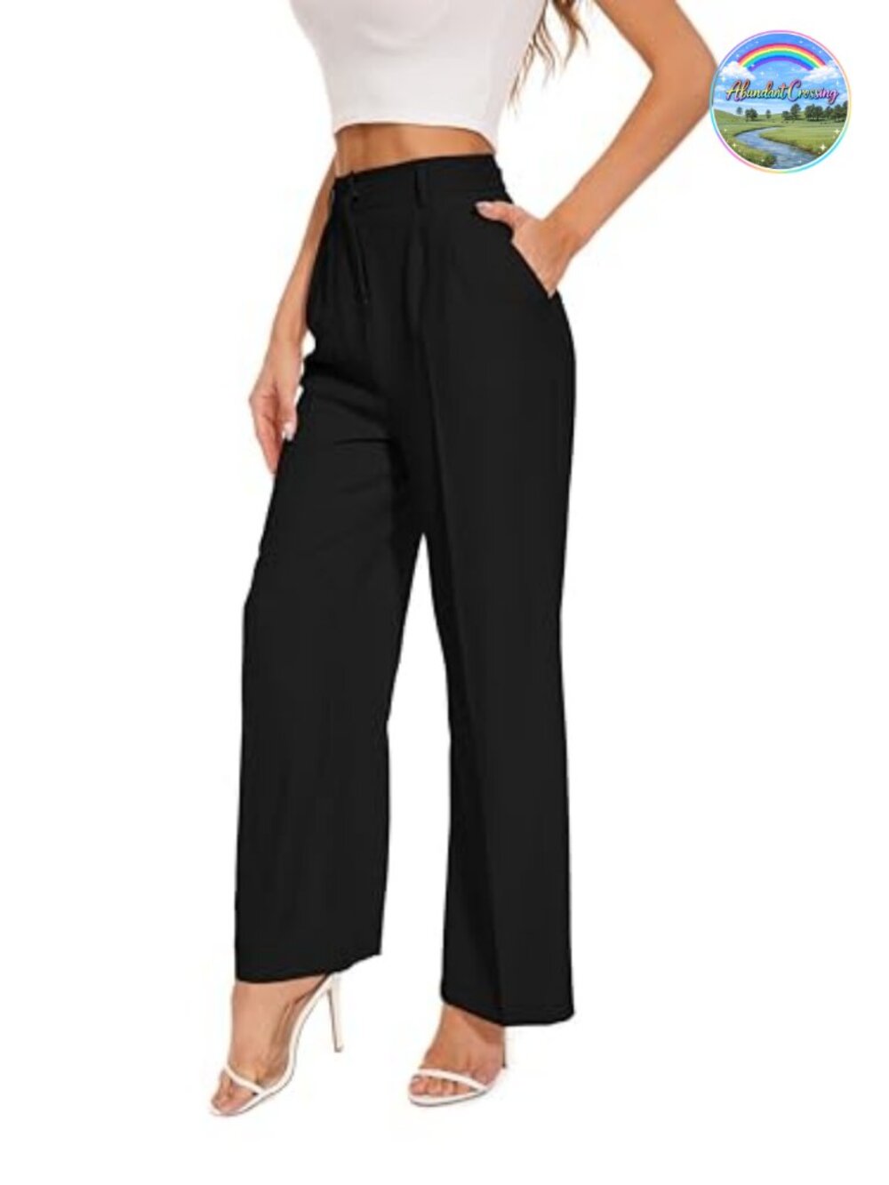 High Waist Wide Leg Pants Women Business Casual Work Slacks Pleated Front